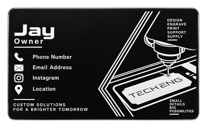 Engraved metal business card